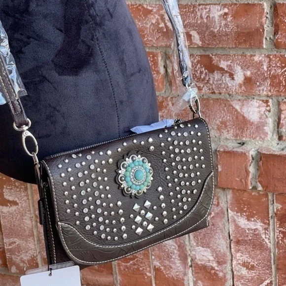 Montana west American bling clutch crossbody bag - Picture 3 of 16